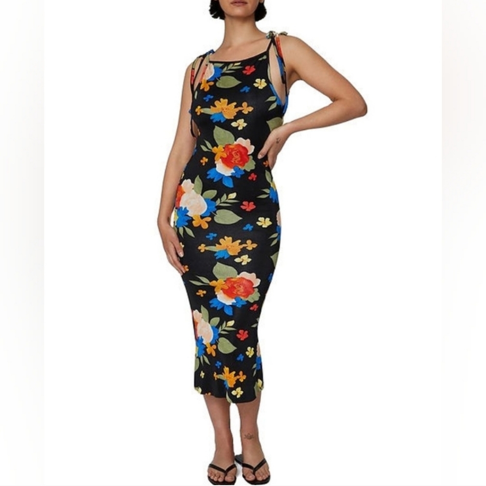 NEW WeWoreWhat by DANIELLE BERNSTEIN, Boat Neck Tropicana Maxi Dress, Sz XL - Picture 1 of 11